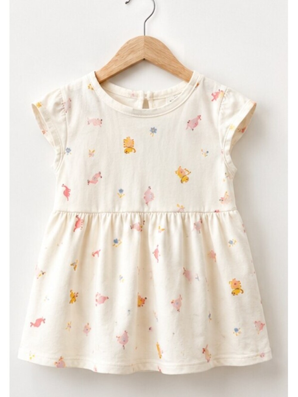 Baby Dress with Animal Prints and Cap Sleeves